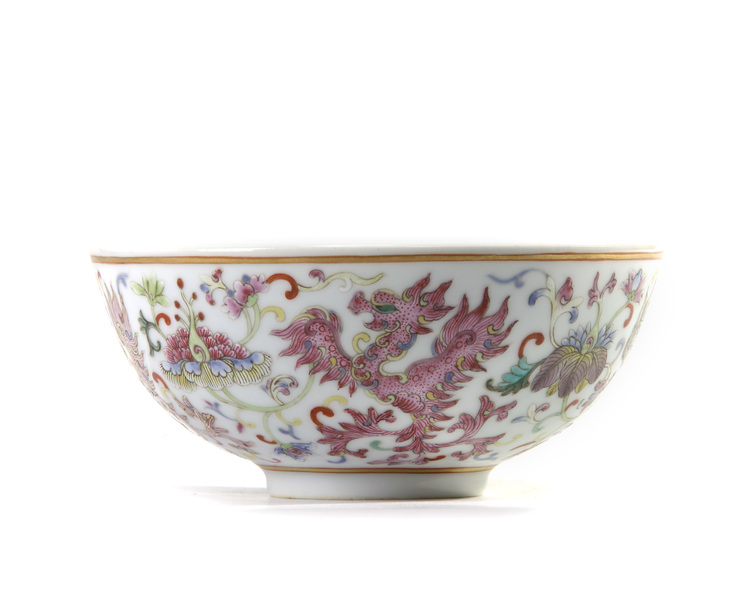 A Chinese famille rose 'phoenix' bowl