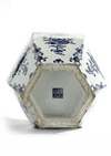 A Chinese blue and white hexagonal vase