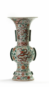 A Chinese wucai 'dragon' zun
