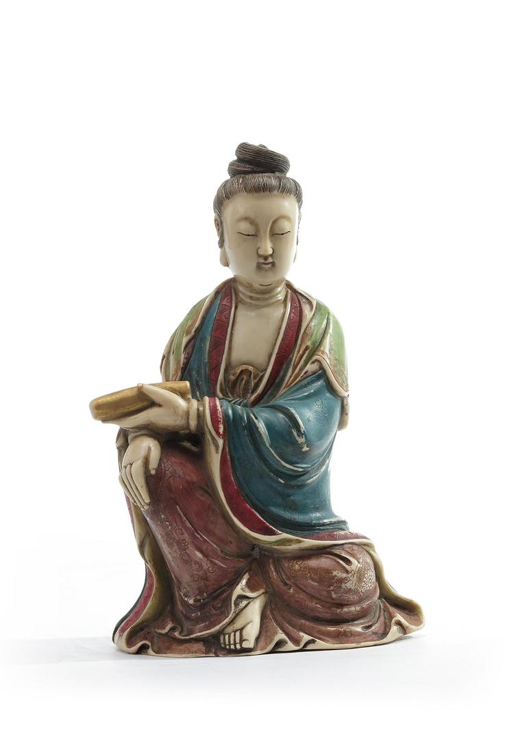 A Chinese soapstone carving of Guanyin