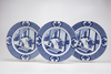 Three Chinese blue and white plates