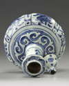 A Chinese blue and white 'Kraak porcelain' kendi