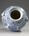 A Chinese blue and white Yuan-style 'dragon and phoenix' jar