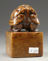A large Chinese soapstone seal