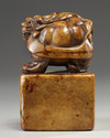 A large Chinese soapstone seal